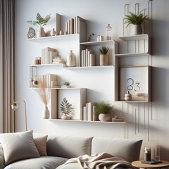Wall mounted shelves that appear to