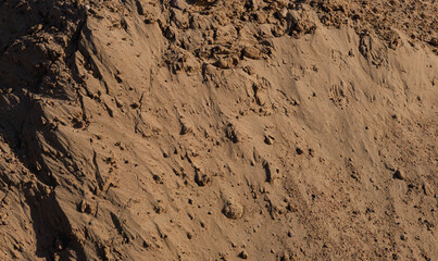 Texture of sand and earth, sand dunes and mountains