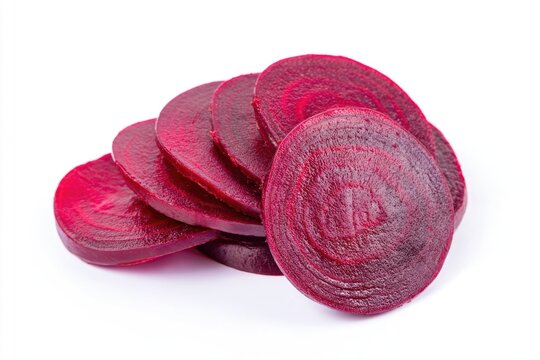 Fresh Sliced Beetroot on White Background