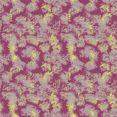 Seamless abstract pattern. Simple background with lime green, grey, magenta, red texture. Digital brush strokes background. Design for textile fabrics, wrapping paper, background, wallpaper, cover.