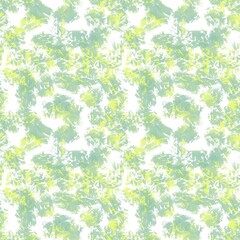 Seamless abstract pattern. Simple background with green, yellow, white texture. Digital brush strokes. Design for textile fabrics, wrapping paper, background, wallpaper, cover.