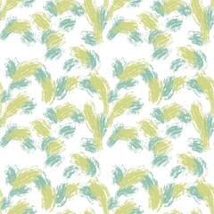 Seamless abstract geometric pattern. Background in green, lime, white. Illustration. Lines, stains. Design for textile fabrics, wrapping paper, background, wallpaper, cover.