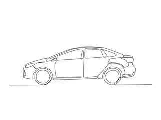 Obraz premium Sport car in single outline illustration. Continuous line art drawing of car.
