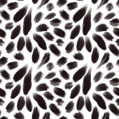 Seamless abstract geometric pattern. Background in black, white. Illustration. Lines, stains, strokes. Design for textile fabrics, wrapping paper, background, wallpaper, cover.