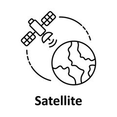 GPS Satellite Icon, Communication Signal, Orbit Tracking, Satellite Earth Map, Satellite Navigation, Antenna Signal, Global Positioning, Satellite Technology, Space Network Icon