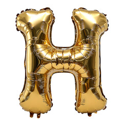 A photorealistic image of golden foil balloon letter 