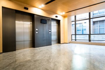 Elevators in modern hospital building