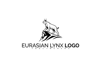 Elegant Eurasian Lynx Logo Design Featuring Floral Accents and Gentle Eyes. Ideal for Nature Conservation NGOs, Botanical Goods, and Natural Product Packaging.

