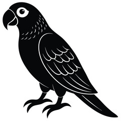 parrot sitting vector icon