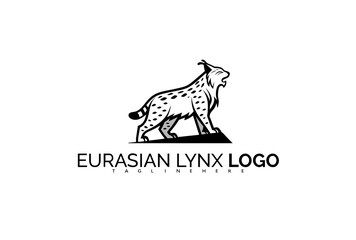 Fototapeta premium Powerful Eurasian Lynx Logo Design for Adventure-Focused Startup. Perfect for Logo Concepts Centered on Strength, Nature, and Majestic Wildcat Themes in a Modern Vector Style.