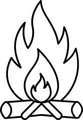 Vector fire icon: hot flame symbol on a metal button illustration
