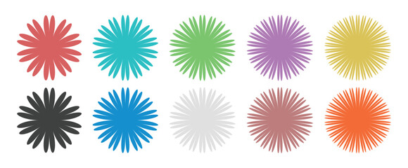 Abstract Flower Logo Icon Vector. Molinetes Vector. Abstract Radial Circle Icons Design Elements
