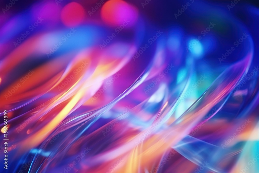 Poster colorful light trails flow gracefully, creating a vibrant and dynamic abstract background with a bea