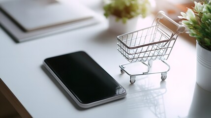 a blurred smartphone with its screen off is prominently featured in the foreground