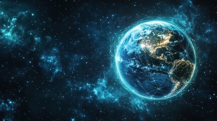 Fototapeta premium Earth in space, network