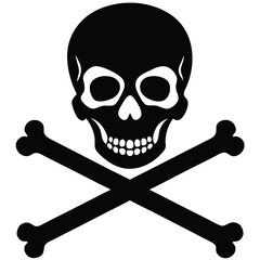 skull and crossbones vector icon