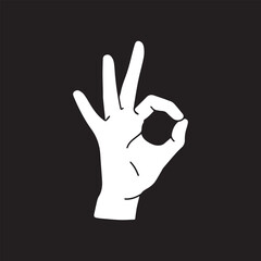 A Symbolic Gesture A Hand Showing Approval and Affirmation with Fingers Forming a Classic OK Sign on Black Backdrop