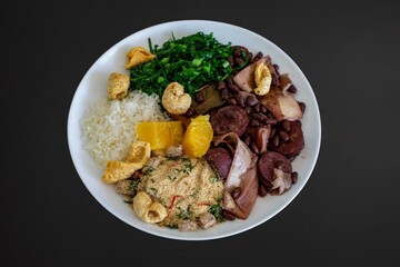 Complete traditional Brazilian feijoada, the best feijoada in the world