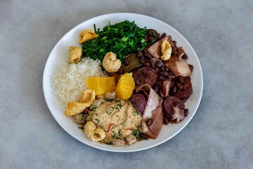 Complete traditional Brazilian feijoada, the best feijoada in the world