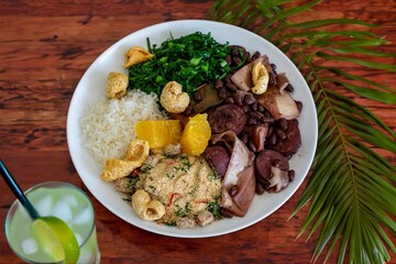 Complete traditional Brazilian feijoada, the best feijoada in the world