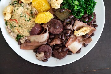 Complete traditional Brazilian feijoada, the best feijoada in the world