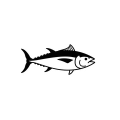 Fototapeta premium Illustration of a black and white tuna fish design silhouette