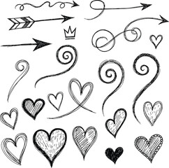 Seamless abstract floral heart pattern vector illustration for Valentine's Day