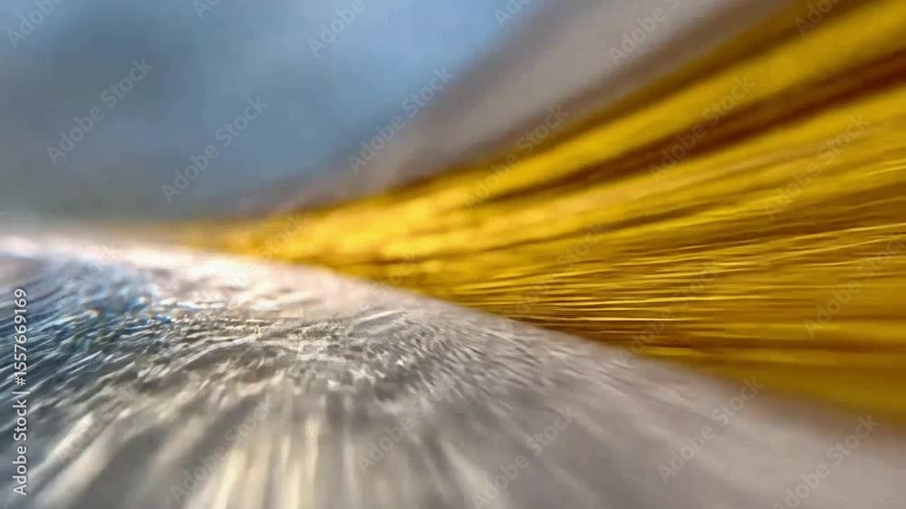 Poster Golden Light Abstract: A mesmerizing abstract artwork featuring streams of golden light weaving through a field of liquid, evoking feelings of serenity and sophistication.