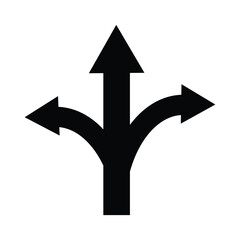 arrow direction arrows, Three Ways Different Direction Road Sign