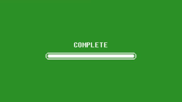 Now Loading Text with Progress Bar &ndash; User Interface Animation Concept, Green Screen Loading Bar Animation &ndash; UI Preloader Element"