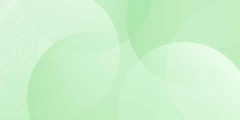 Naklejka premium Minimalist soft Abstract Background in Gradient green and white Tones with Circles. Circle effect style geometric, abstract background.