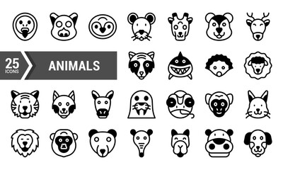 25 Cute Animal Icons for Design Projects.