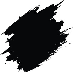 Black brush stroke on white background