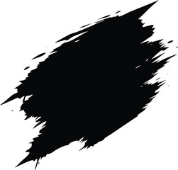 Black brush stroke on white background
