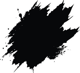 Black brush stroke on white background