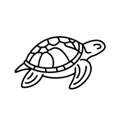 Sea turtle viewed from above in a clean line drawing style for a coloring book