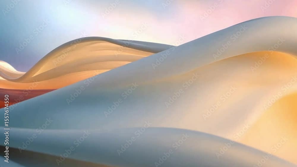 Poster ethereal flowing fabric: a stunning composition of gently cascading fabric, reminiscent of waves, ag