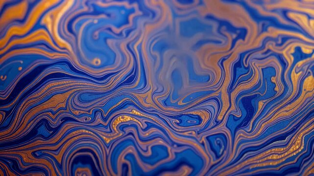  Abstract Paper Marbling with Metallic Inks  Paper marbling