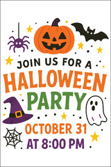 Halloween Label Invitation Design