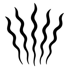 Emanating black wavy lines creative design element art