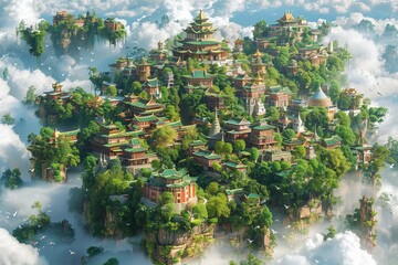 green mountain on the top of city UHD wallpaper