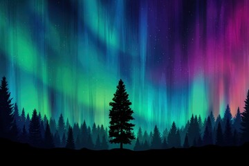 silhouette of trees with colorful sky