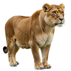 Lioness standing gracefully 