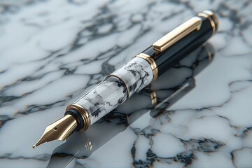 fountain pen isolated on gray background UHD wallpaper