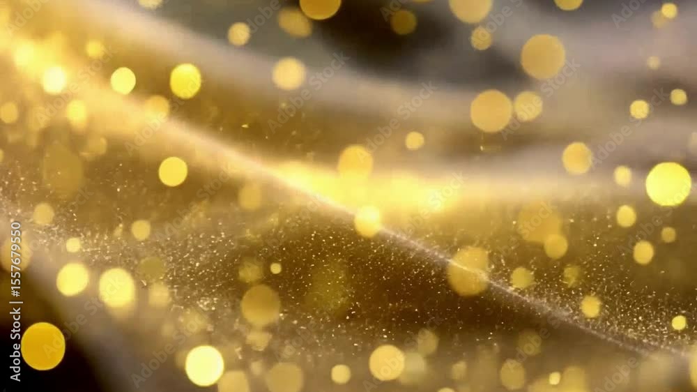 Poster golden elegance: capturing a luxurious and ethereal moment with abstract bokeh lights dancing over a