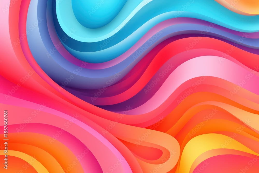 Aufkleber Colorful abstract background with flowing shapes creating a smooth and vibrant design