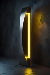 Open door light design to heaven, a dark room concept symbol