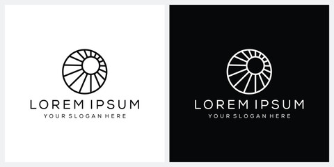 minimalist sunlight logo design vector