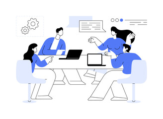 Focus groups isolated cartoon vector illustrations.