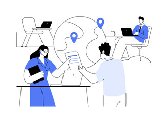 Relocation agreement isolated cartoon vector illustrations.